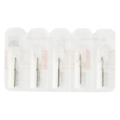 Edenta Diamanten 862 - Packung 5 Stück grün grob, FG, Figur 249 Flamme, 8 mm, ISO 010