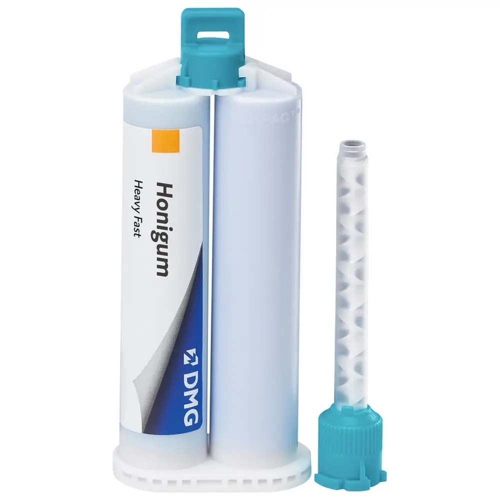 DMG Honigum Heavy - Packung 2 x 50 ml Doppelkartusche Heavy Fast, 4 Automix-Tips
