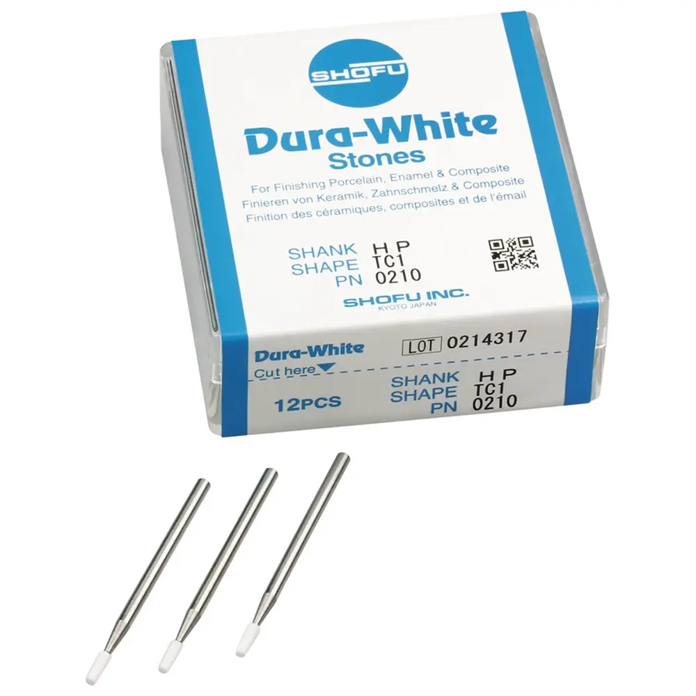 SHOFU Dura-White-Steine - Packung 12 Stück TC1, HP, ISO 020