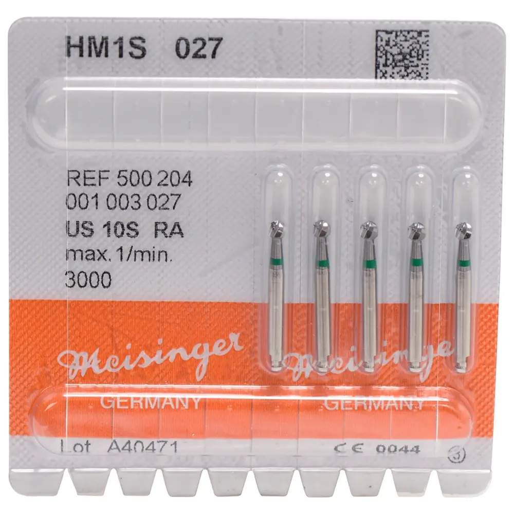 Hager & Meisinger HM-Bohrer 1S - Packung 5 Stück schnittfr. Verz., grün, RA, Figur 001, ISO 027