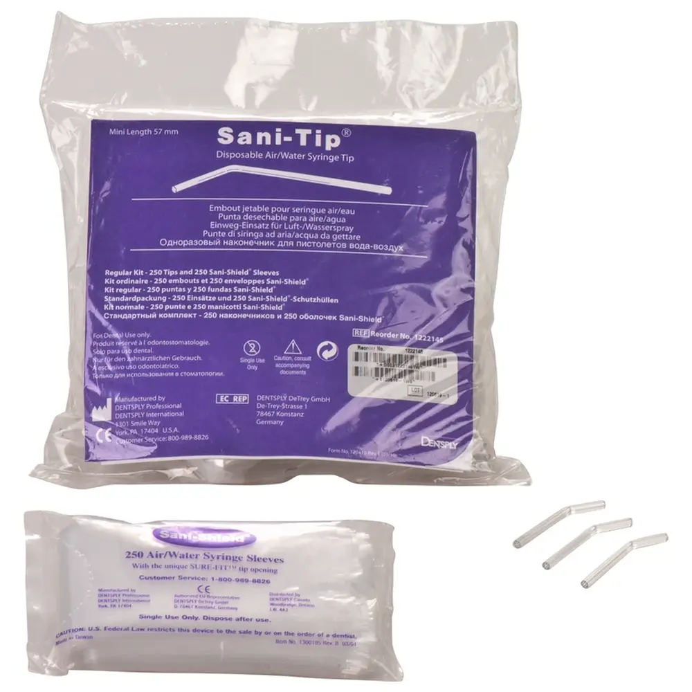 Dentsply Sirona Sani-Tips™ - Packung 250 Tips Mini 57mm, 250 Schutzhüllen