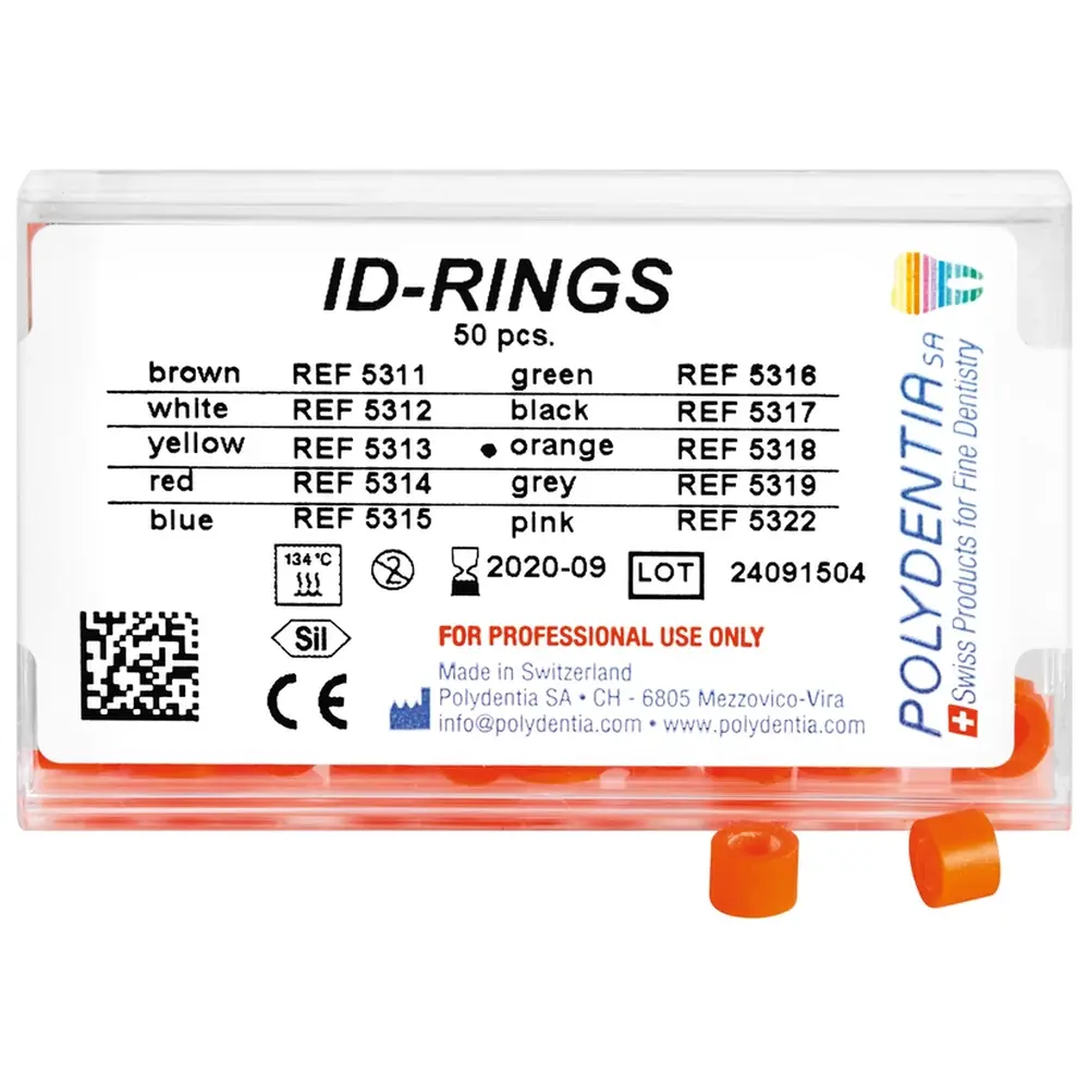 Polydentia SA ID Ringe - Packung 50 Stück orange