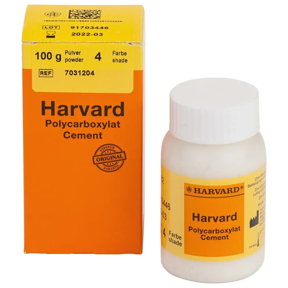 Harvard Dental International Harvard Polycarboxylat Cement Pulver - Klinikpackung 100 g Pulver 4 - hellgelb