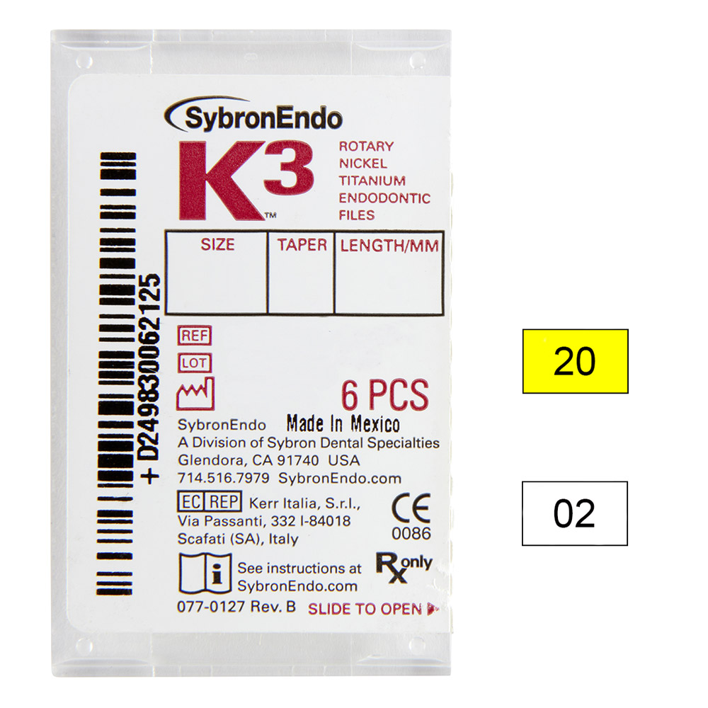 K3 NiTi-Files .02 Gr.20 25mm 6St