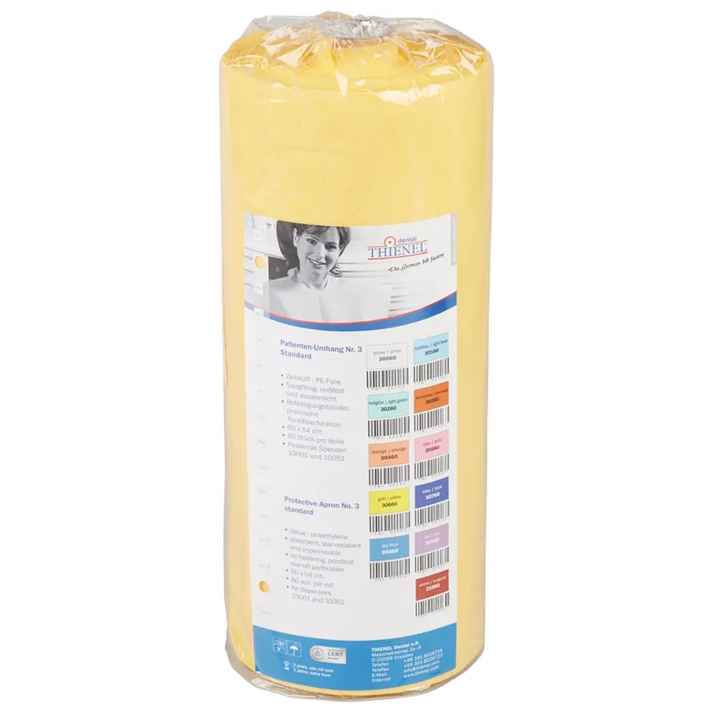 40682_Patientenumhang_Nr_3__Rolle_80_Stueck_gelb_60_x_54_cm THIENEL Dental Patientenumhang Nr. 3 - Rolle 80 Stück gelb, 60 x 54 cm