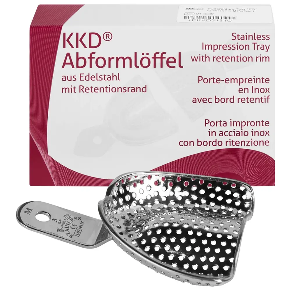 Kentzler-Kaschner KKD® Abformlöffel unbezahnt - Stück OK-3 FDM, perforiert