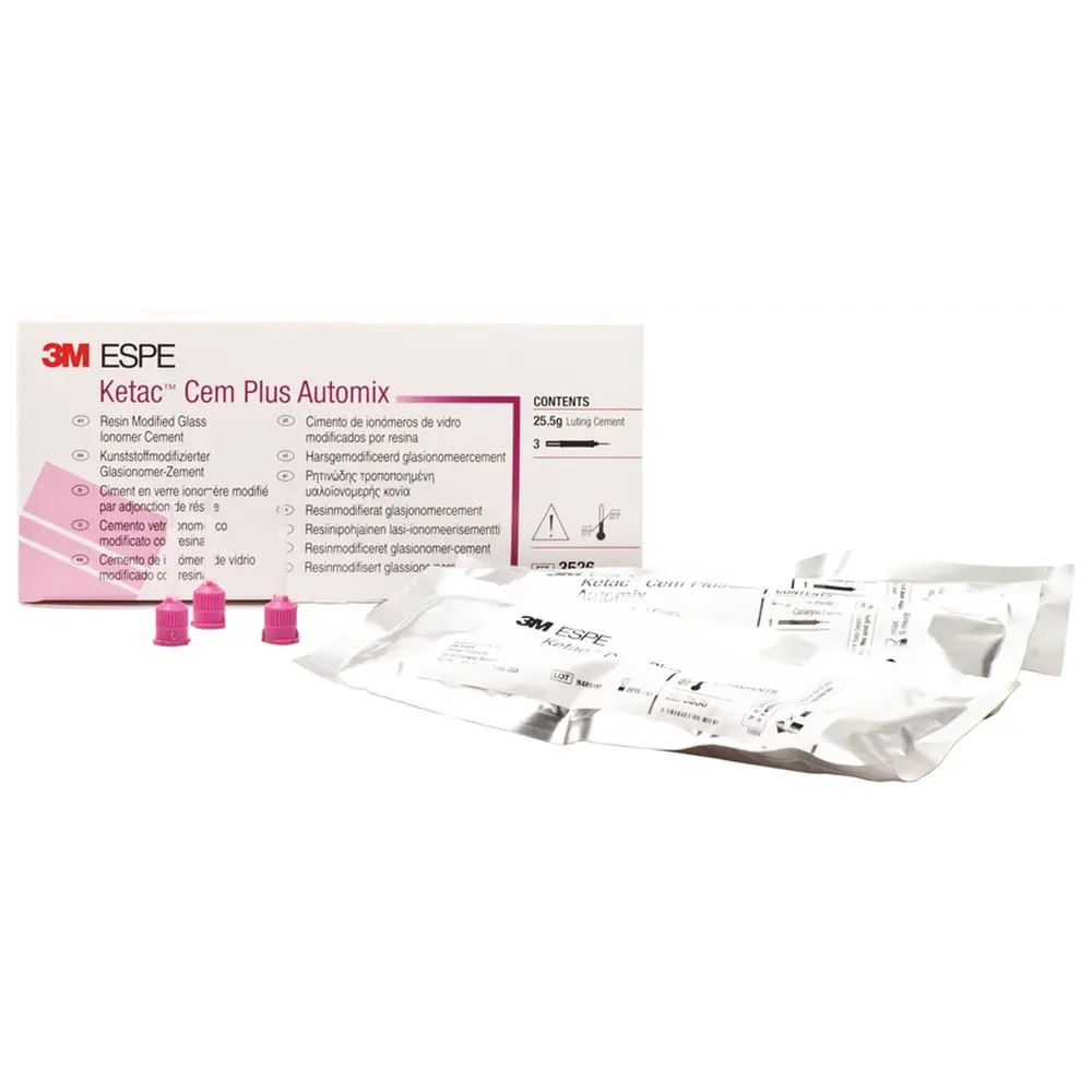 Solventum Dental Solutions Ketac™ Cem Plus - Value Pack 3 x 8,5 g Automix Spritze, 36 Mischkanülen