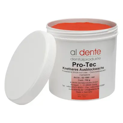 al dente Dentalprodukte GmbH Pro-Tec Ausblockwachs knetbar rot Pa 750g