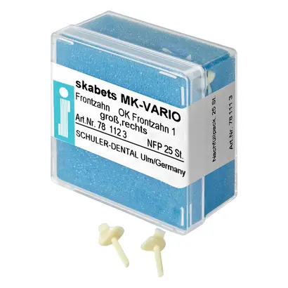 SCHULER-DENTAL skabets MK-VARIO - Nachfüllpackung 25 Stück Oberkiefer Frontzahn 1 groß rechts