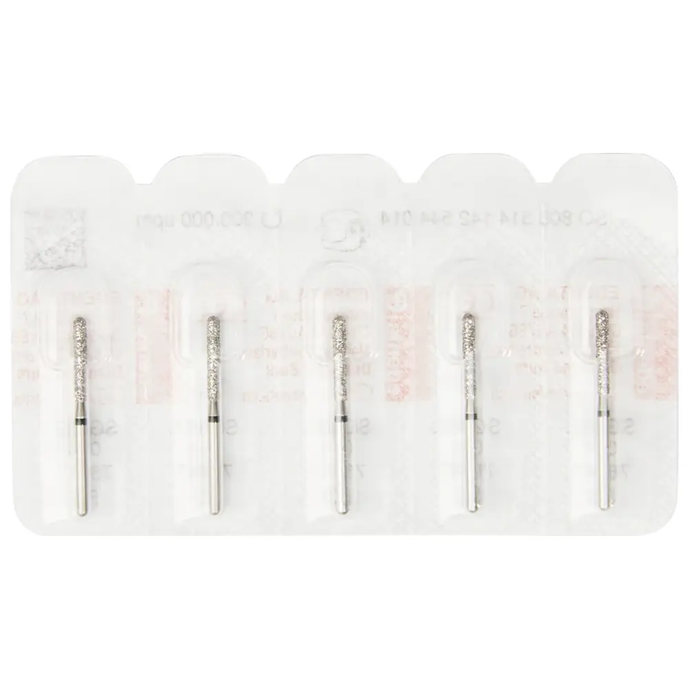 Edenta Diamanten 882 - Packung 5 Stück schwarz supergrob, FG, Figur 142 Zylinder rund, 10 mm, ISO 014