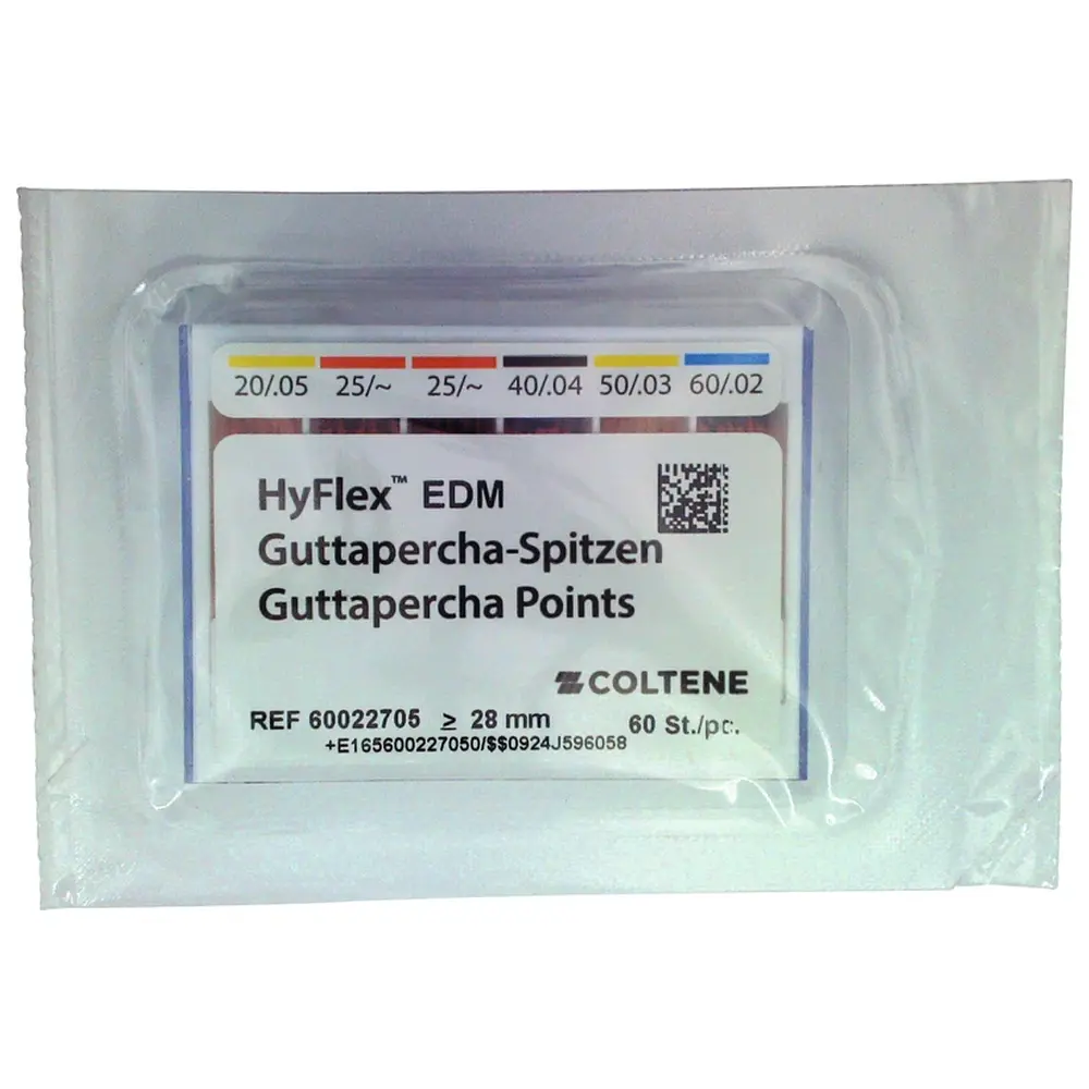 COLTENE HyFlex™ EDM Guttapercha-Spitzen - Packung 60 Stück sortiert