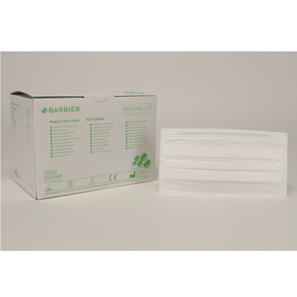 OP-Maske Barrier weiss soft Band 60St