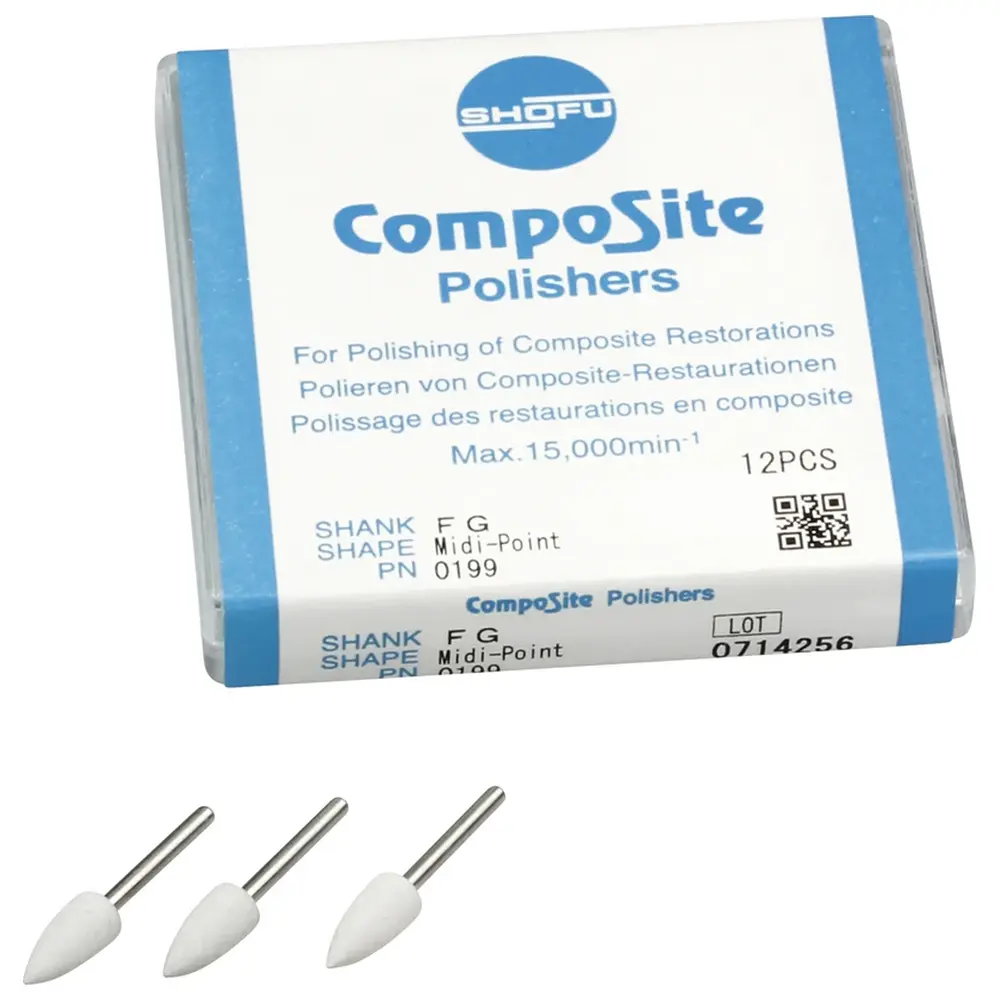 SHOFU CompoSite - Packung 12 Stück Standard, FG, Figur Midispitze, ISO 040