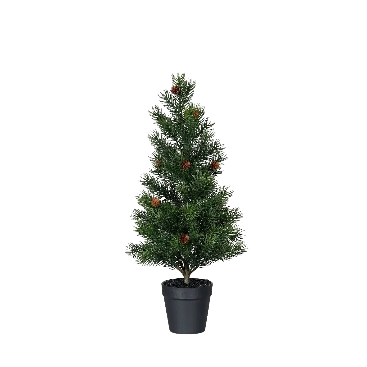Künstlicher Tannenbaum - Caleb | 47 cm, mit Zapfen, im Topf