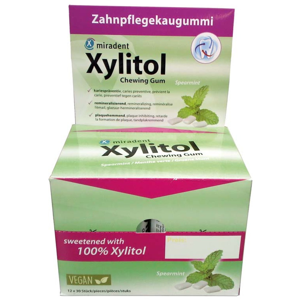 Hager & Werken Xylitol Chewing Gum - Display 12 x 30 Stück Minze