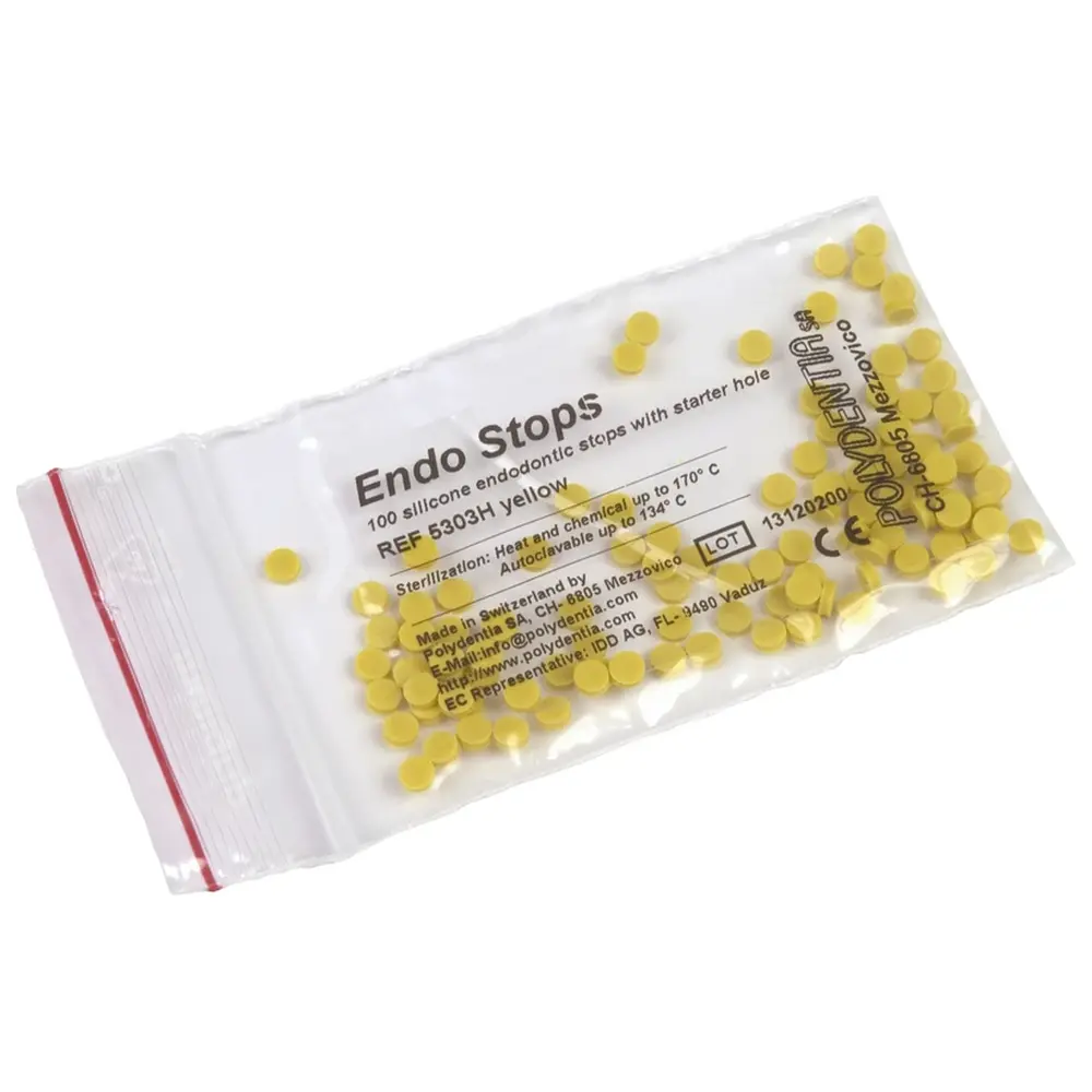 Polydentia SA Endo Stops - Packung 100 Endo-Stopper gelb