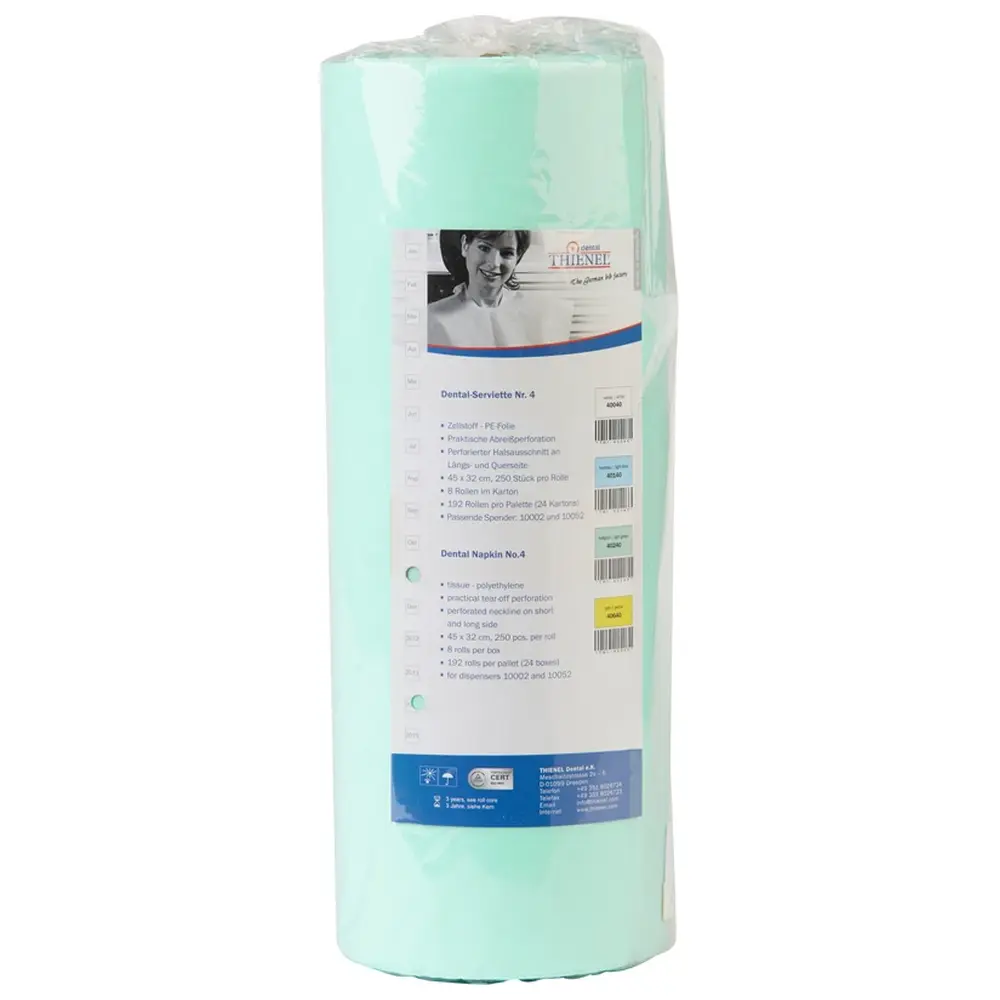 THIENEL Dental Servietten Nr. 4 standard - Rolle 250 Stück hellgrün, 32 x 45 cm