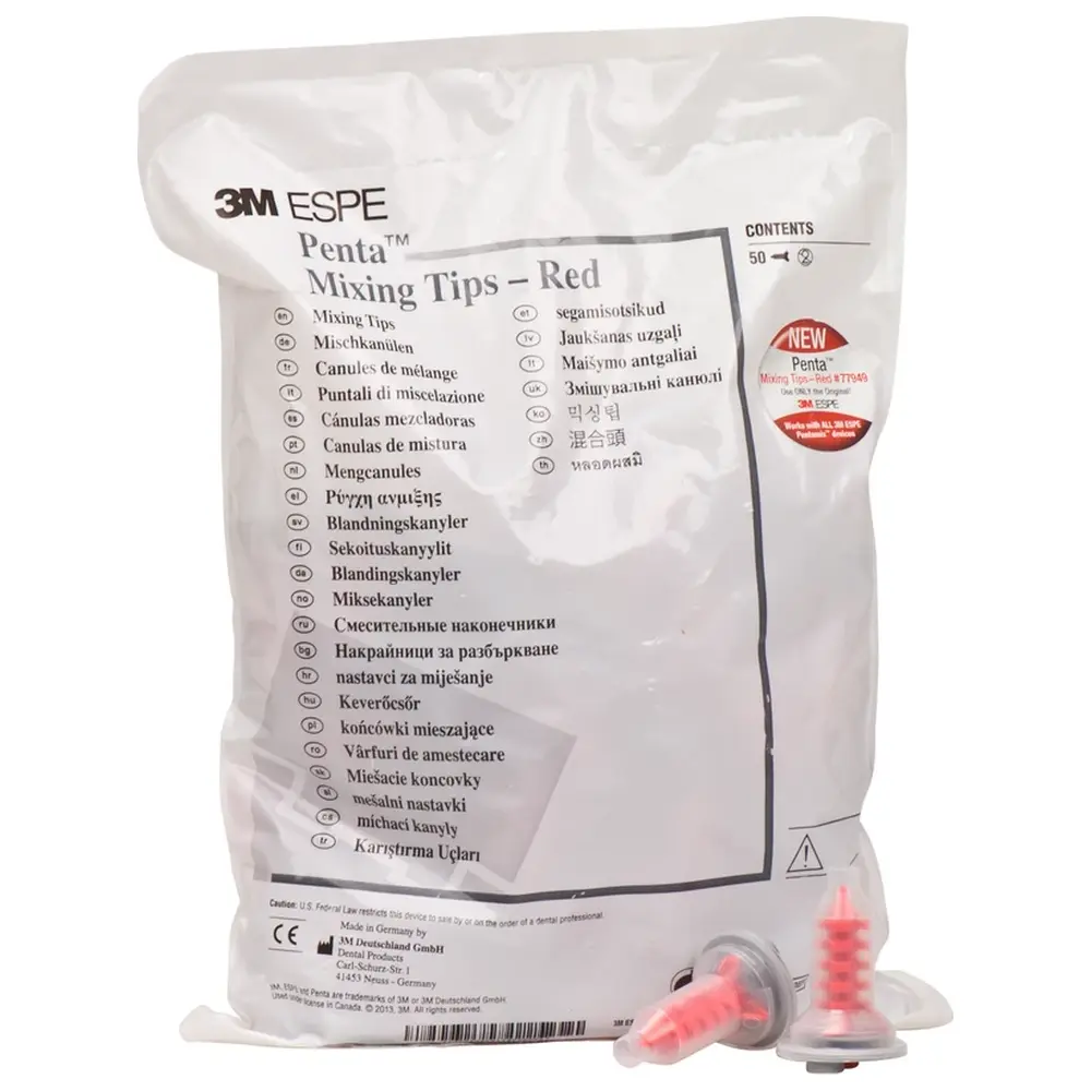 Solventum Dental Solutions Penta™ Mischkanülen - Packung 50 Stück rot