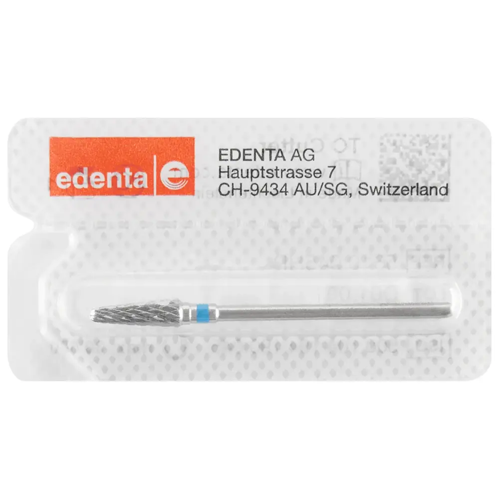 Edenta HM-Fräser Schliff 10 - Stück Kreuzverzahnung, blau standard, HP, Figur 194, 13 mm, ISO 045