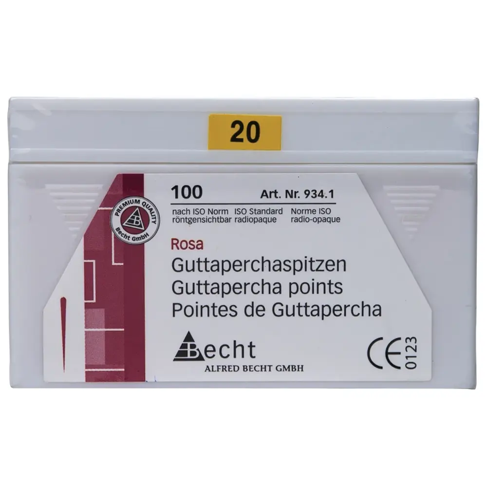 Becht Guttaperchaspitzen rosa - Packung 100 Stück ISO 020
