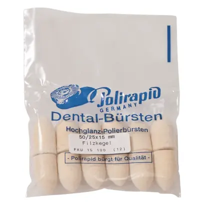 Polirapid Dr. Montemerlo GmbH & Co. KG Filzkegel unmontiert 50/25x15mm Pa 12