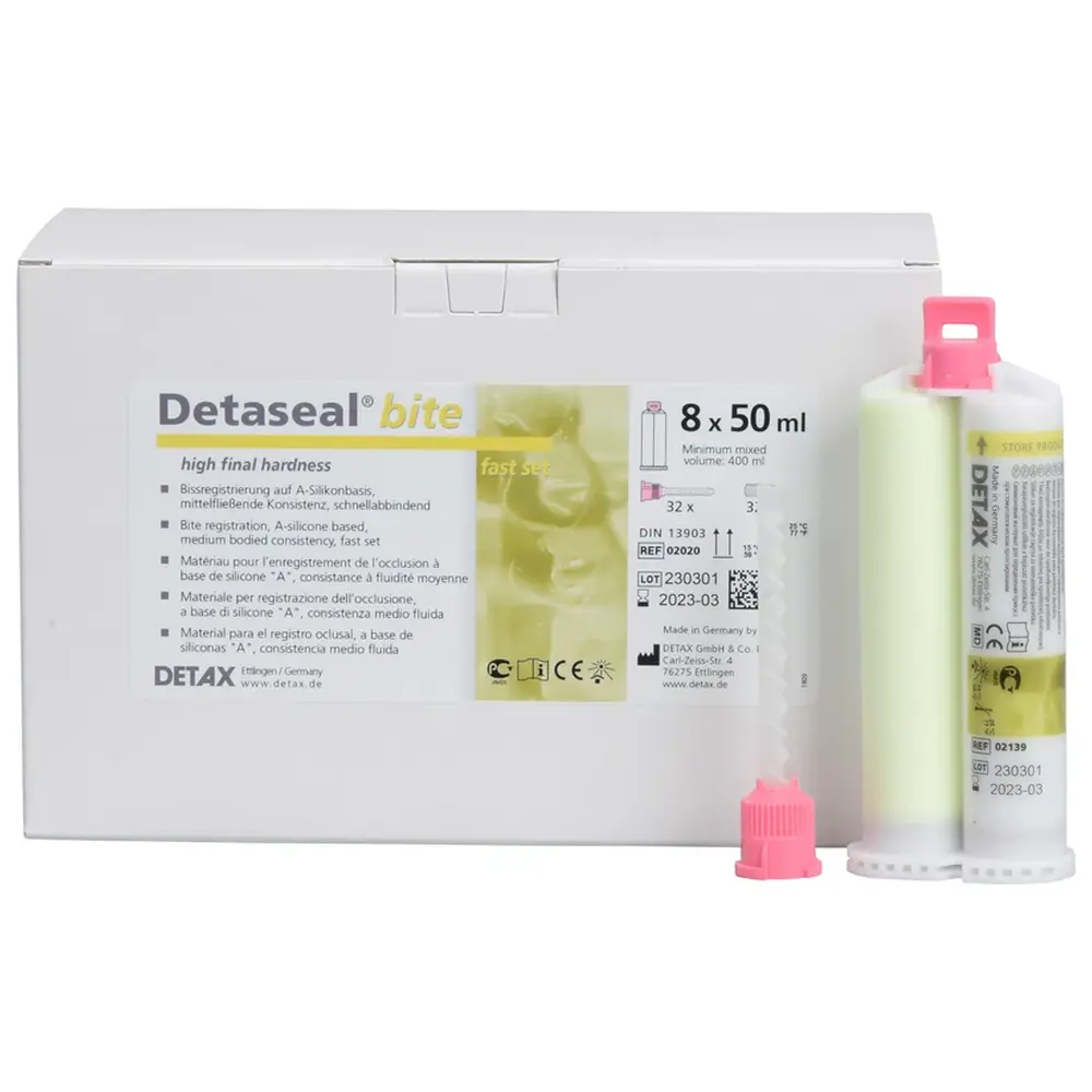 DETAX Detaseal® bite - Ecopackung 8 x 50 ml Doppelkartusche, Zubehör, für Automix 2 DETAX Detaseal® bite - Ecopackung 8 x 50 ml Doppelkartusche, Zubehör, für Automix 2