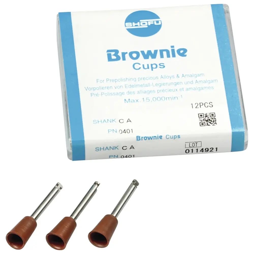 SHOFU Silikonpolierer - Packung 12 Stück braun, RA, Figur Kelch, ISO 065