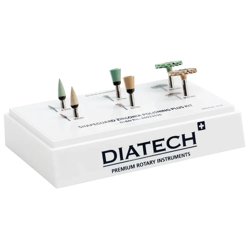 COLTENE DIATECH ShapeGuard - Zirconia Polishing Plus Kit 6 Stück (3 x grün, 3 x hellbraun), RA
