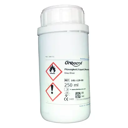 Dentaurum GmbH & Co. KG Orthocryl Flüssigkeit blau Flasche 250ml Dentaurum GmbH & Co. KG Orthocryl Flüssigkeit blau Flasche 250ml