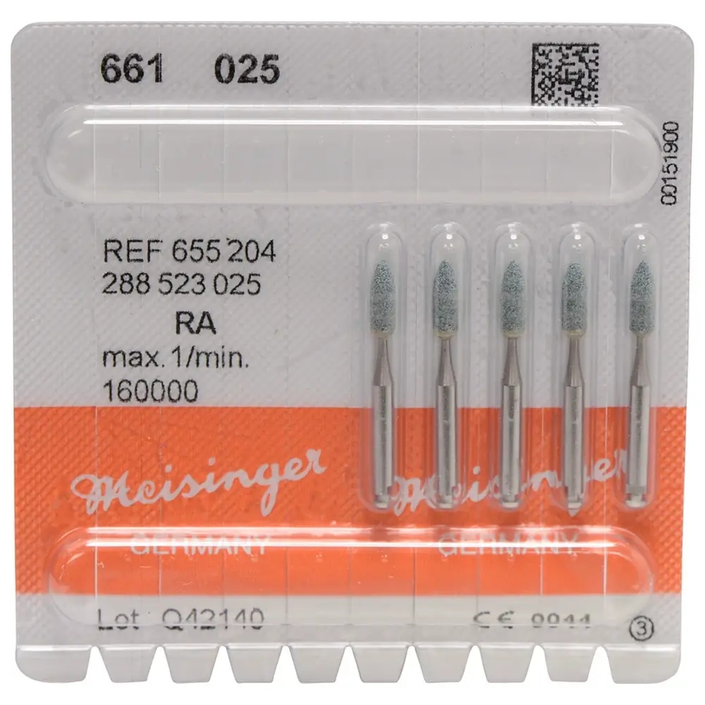 Hager & Meisinger Keramische Schleifer 661 - Packung 5 Stück grün mittel, RA, Figur 288, 7 mm, ISO 025