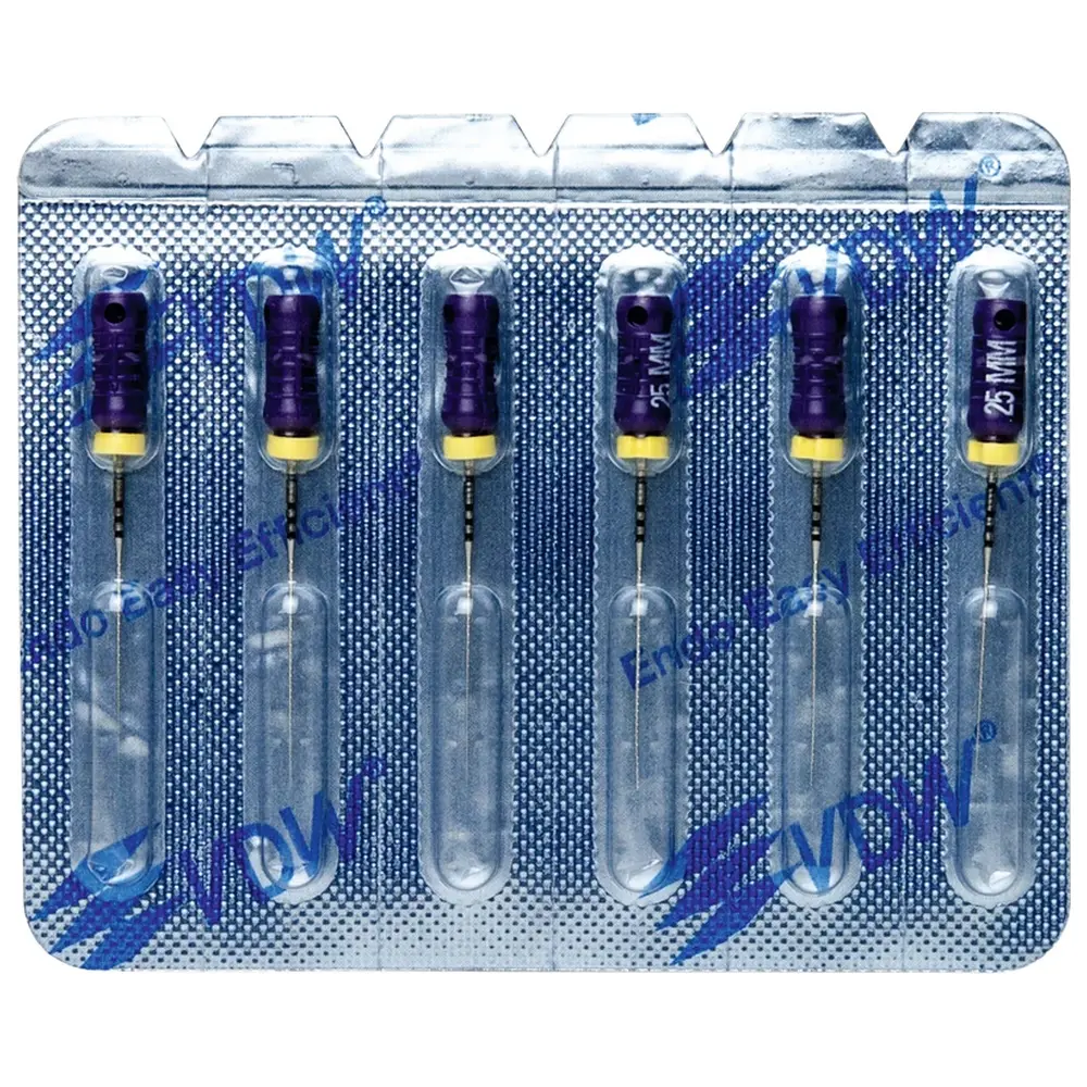 VDW STERILE Hedstroem Feilen - Blisterpackung 6 Stück 25 mm ISO 010