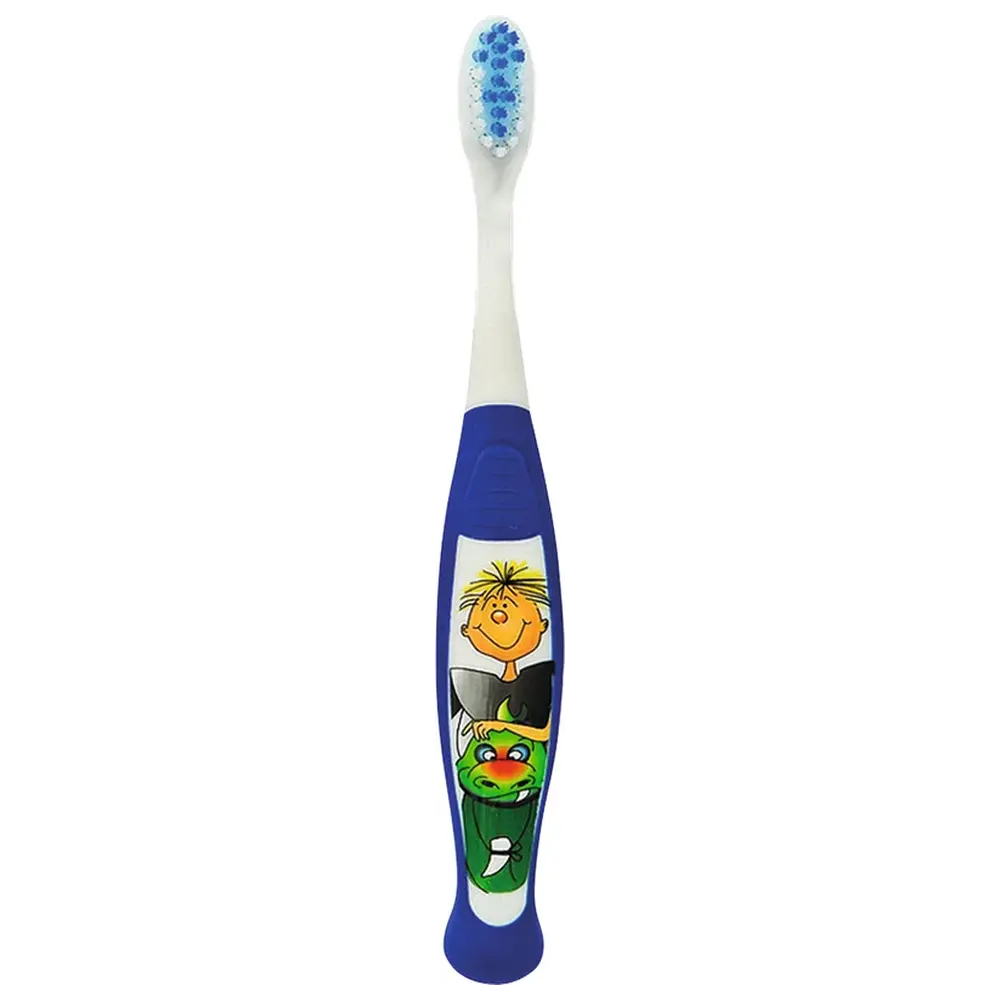 THIENEL Dental Kinderzahnbürsten mit Motiv - Packung 10 Stück Ritter, blau