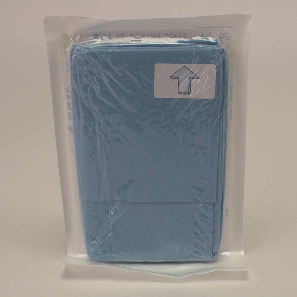 Omnia OP Tuch U-Aussch.75x90 h-blau 50St