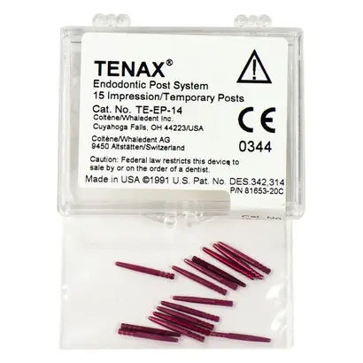 COLTENE TENAX® Abdruck-/Temporäre Stifte - Packung 15 Stück Ø 1,4 mm rot