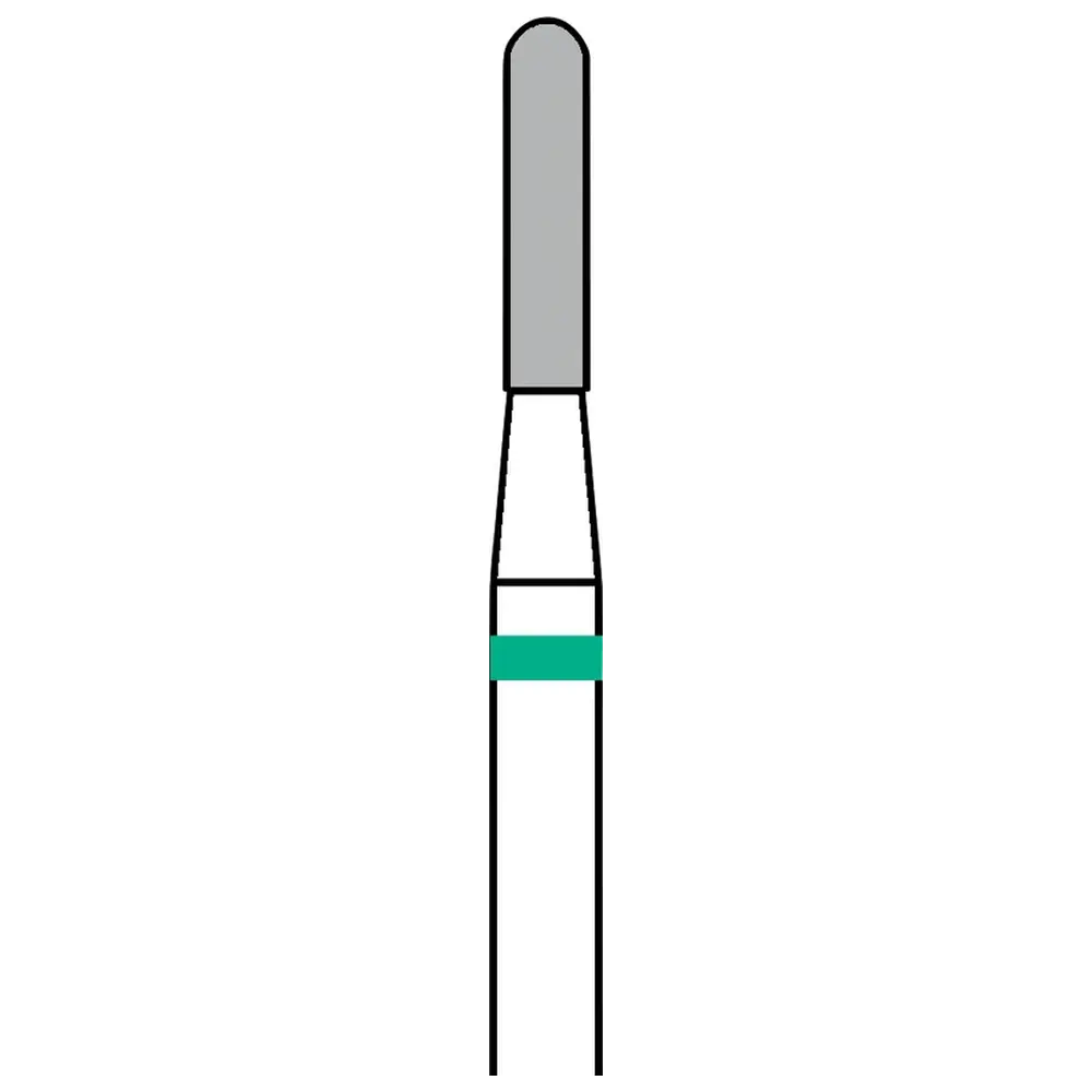Busch Kronentrenner 36 RD/RDL - Packung 6 Stück Diamantverz., grün, FG, Figur 140 rund lang, 5,6 mm, ISO 012
