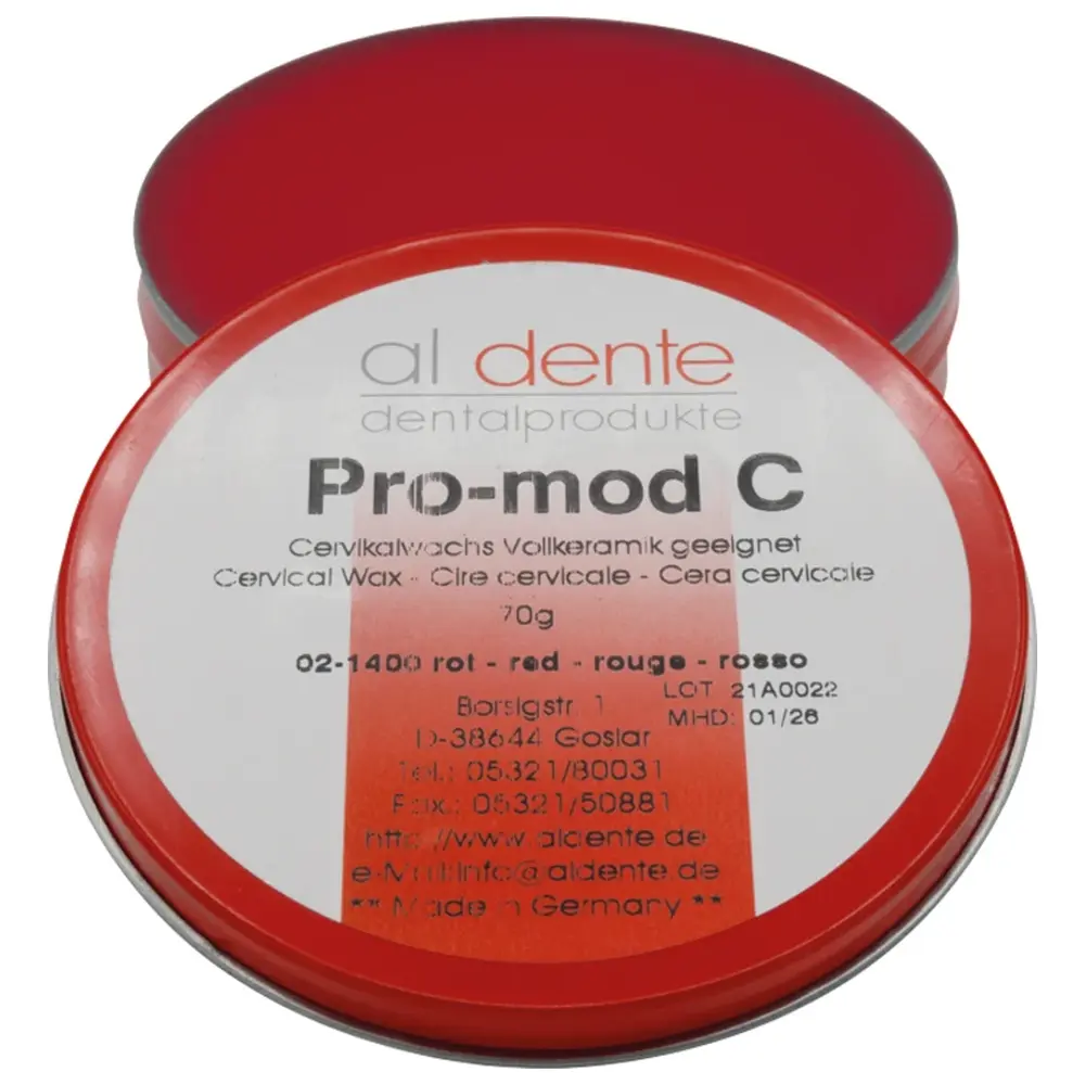 al dente Dentalprodukte Pro-Mod C Cervicalwachs - Dose 70 g rot