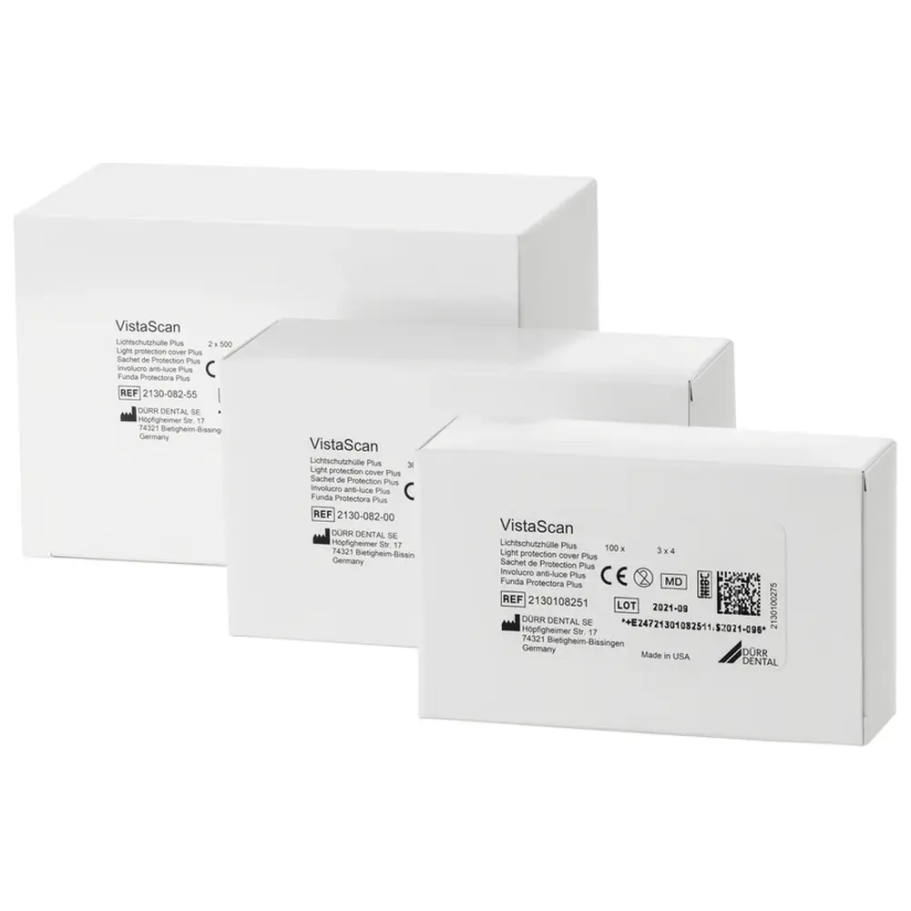 Dürr Dental VistaScan Lichtschutzhüllen Plus - Packung 100 Stück schwarz, Size 2 (3 x 4 cm)
