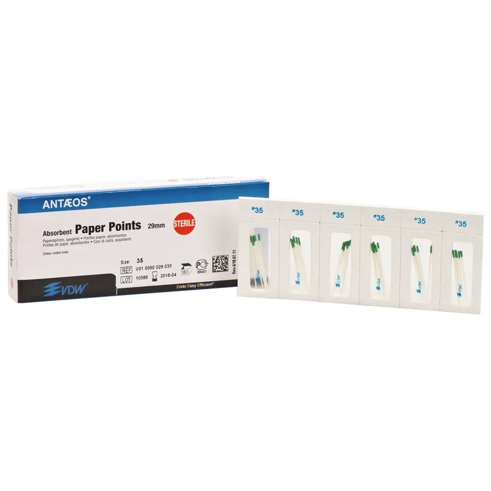 VDW Papierspitzen steril - Packung 180 Stück Taper.02, ISO 035