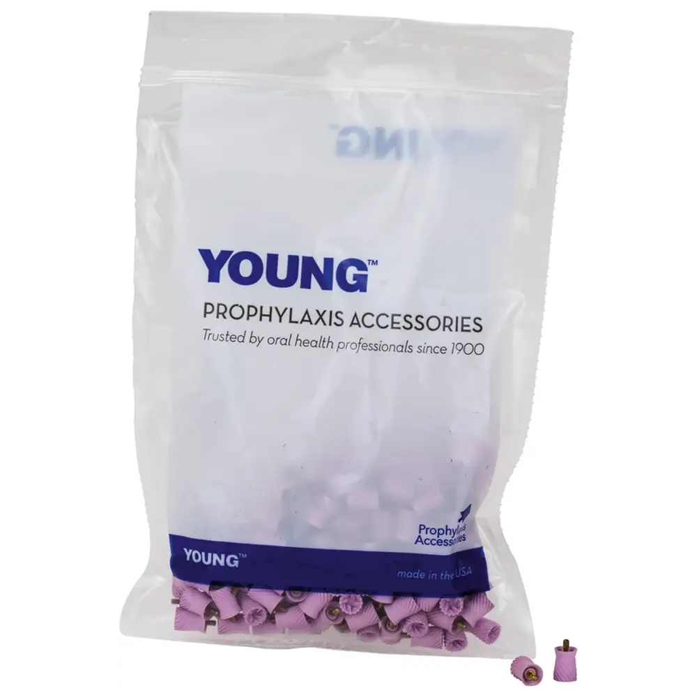 Young Dental Young™ Prophylaxekelch Elite weich - Packung 144 Stück pink, lang, extraweich, Screw Type