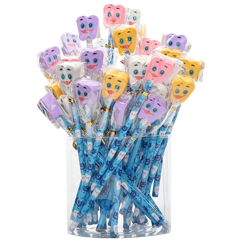 Cardex Dental Bleistift mit Radiergummi - Dose 48 Stück in 4 Farben gemischt