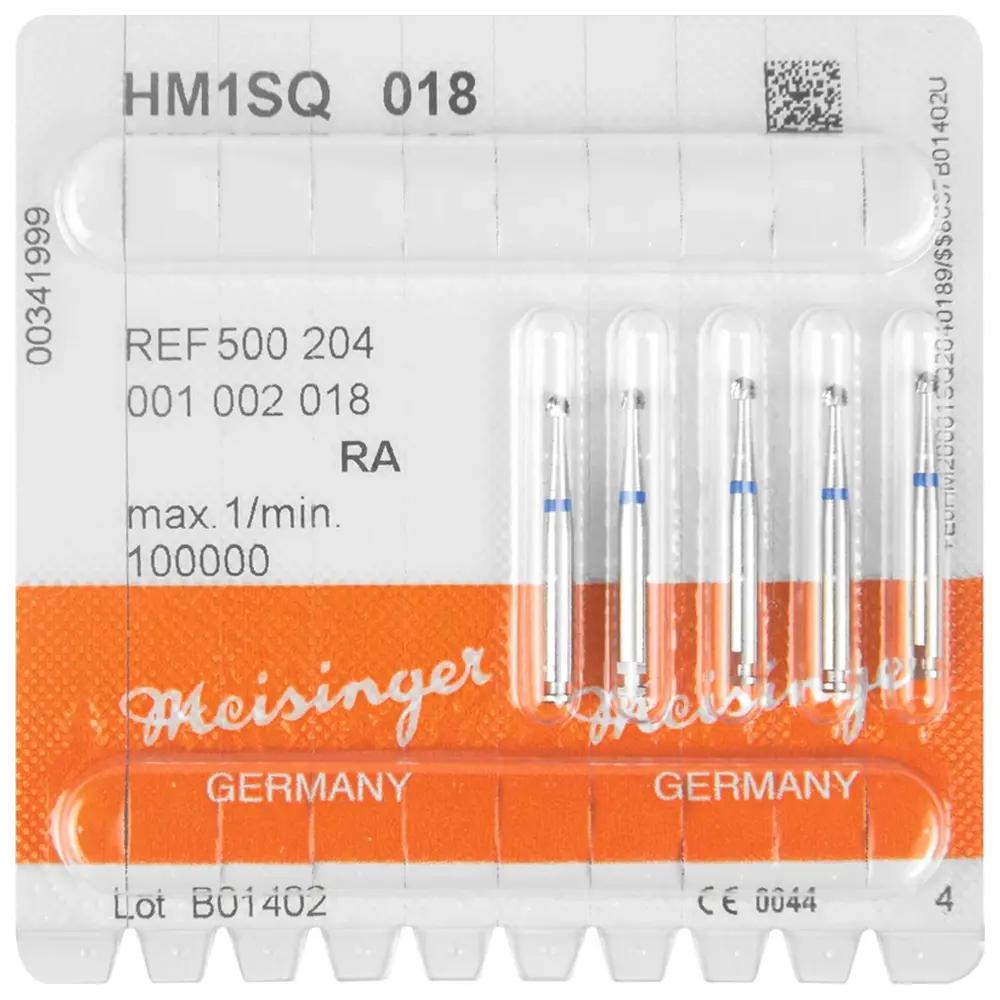 Hager & Meisinger HM-Bohrer 1SQ - Packung 5 Stück schnittfr. Verz. Querhieb, RA, blau, Figur 001, ISO 018