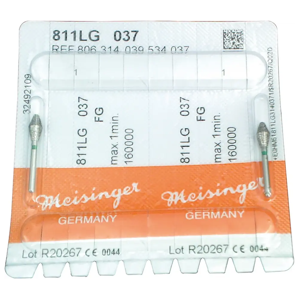 Hager & Meisinger Diamanten 811 - Packung 2 Stück grün grob, FG, Figur 039 Doppelkegel, 7 mm, ISO 037