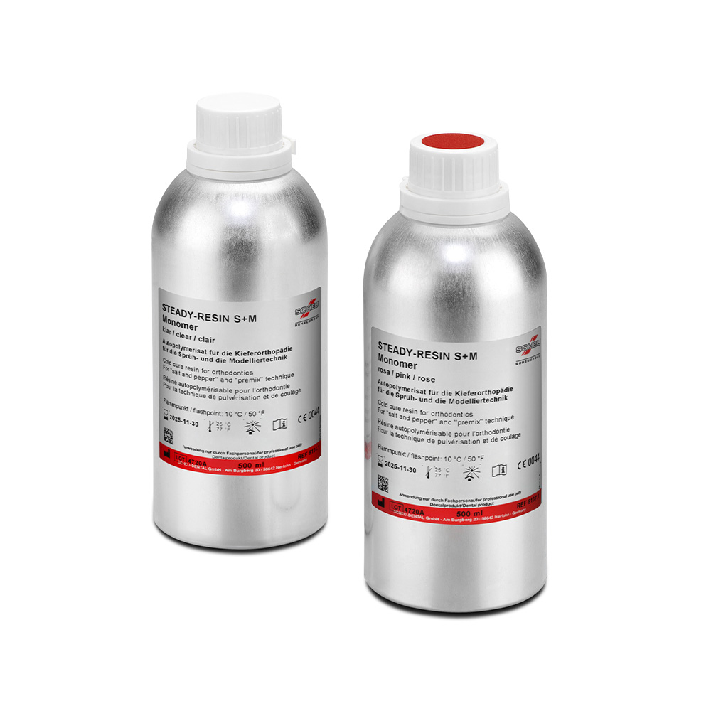 SCHEU-DENTAL STEADY-RESIN S+M, Monomer, 500 ml SCHEU-DENTAL STEADY-RESIN S+M, Monomer, 500 ml