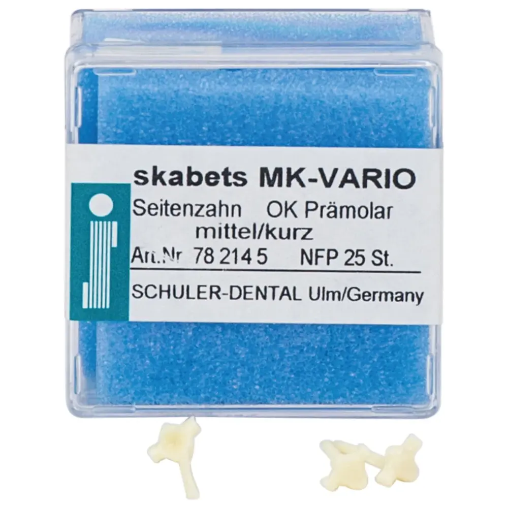 SCHULER-DENTAL skabets MK-VARIO - Nachfüllpackung 25 Stück Oberkiefer Prämolar mittel kurz