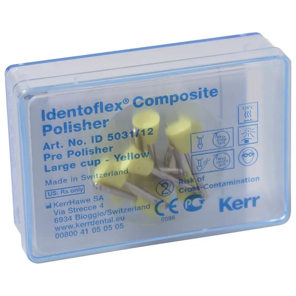 Kerr Identoflex™ Composite - Packung 12 Stück gelb, RA, Figur großer Kelch, 8,3 mm, Ø 9 mm