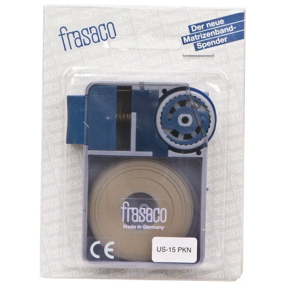 frasaco Matrizenbänder - Spender 15 m Band klar, Breite 8,5 mm, Stärke 0,08 mm frasaco Matrizenbänder - Spender 15 m Band klar, Breite 8,5 mm, Stärke 0,08 mm