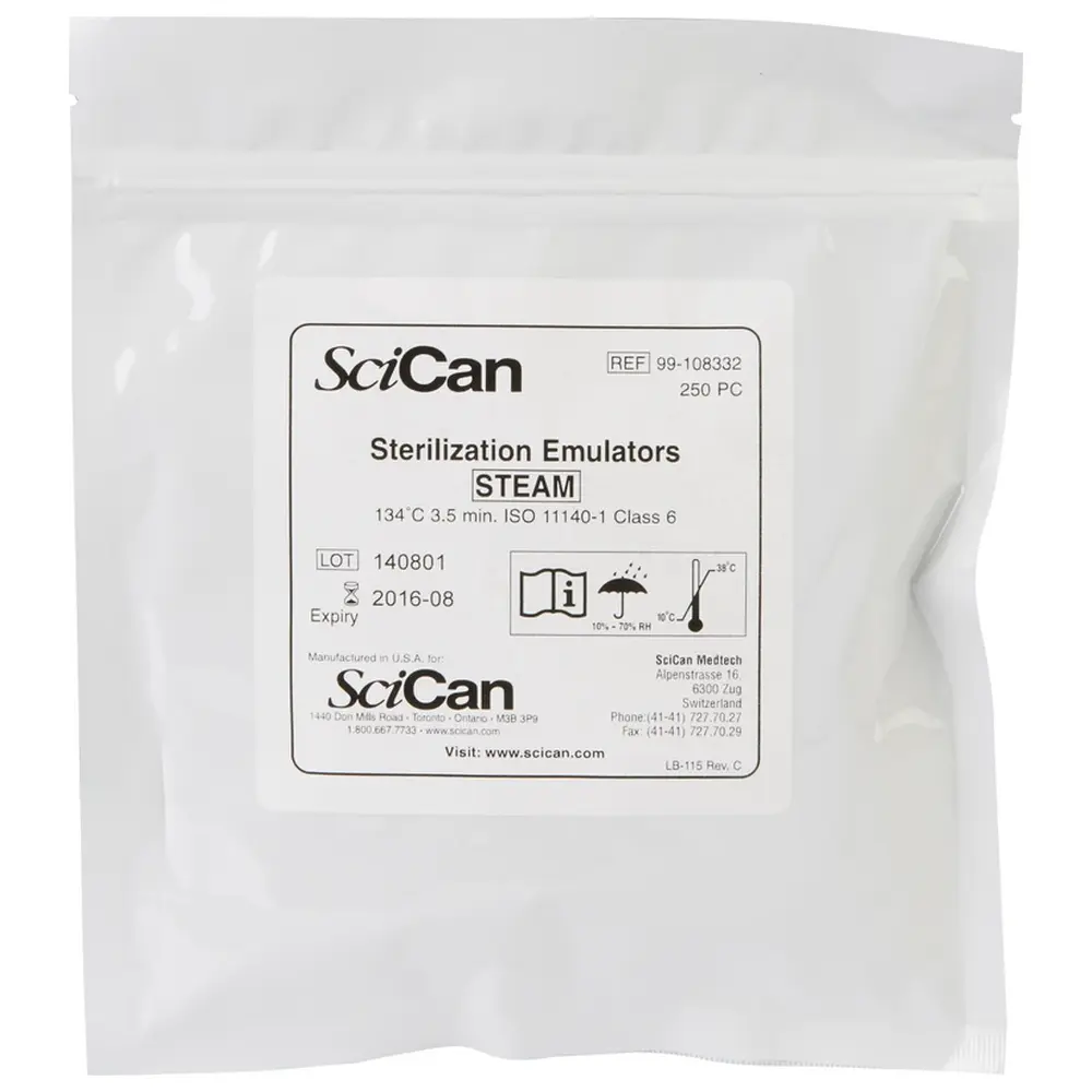 92127_Sterilization_Emulators__Packung_250_Stueck_134_C_35_min SciCan Sterilization Emulators - Packung 250 Stück, 134 °C, 3,5 min.