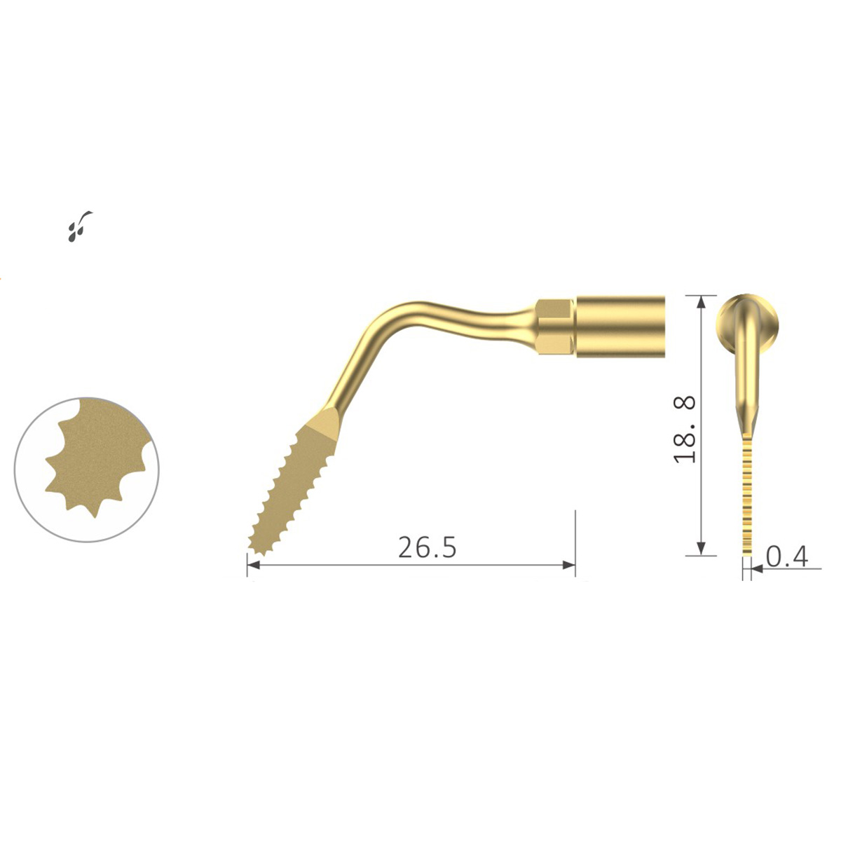Xpedent Ultraschallspitze US2B Chirurgie (passend für den Einsatz mit MECTRON® Geräten)