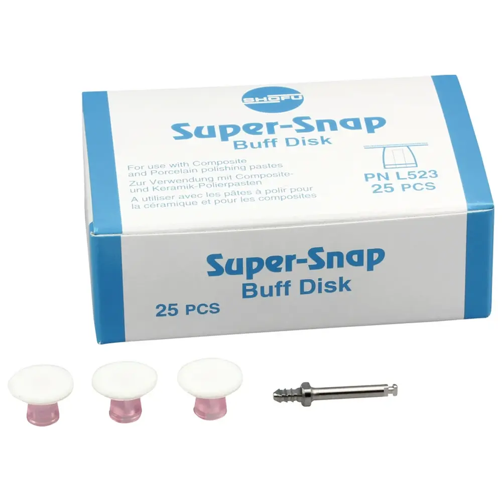 SHOFU Super-Snap® Buff Disk - Packung 25 Stück, 1 Mandrell RA
