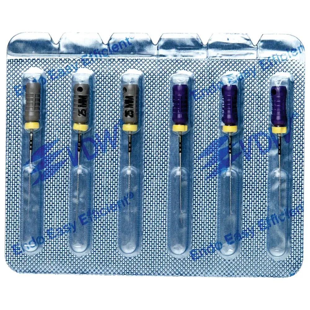 VDW STERILE Hedstroem Feilen - Sortiment 6 Stück 25 mm ISO 008-010